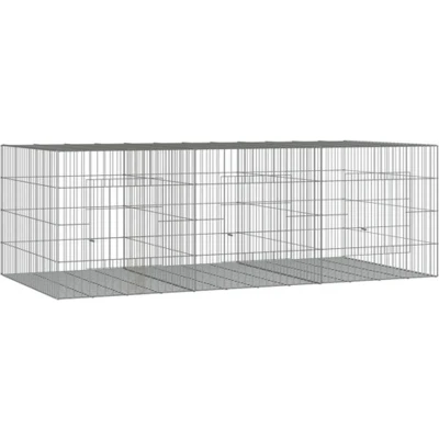 Afbeelding van vidaXL Konijnenkooi met 3 panelen 163x79x54 cm gegalvaniseerd ijzer