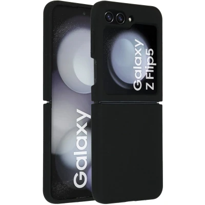 Afbeelding van Accezz Hoesje Geschikt voor Samsung Galaxy Z Flip 5 Siliconen Liquid Silicone Backcover Zwart