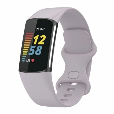 Afbeelding van FitBit Charge 5 &amp; 6 Sportbandje met dubbele lus Lavendel Maat: L