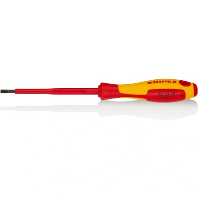 Image de KNIPEX 98 20 40 Tournevis pour vis à fente isolé plusieurs composants, testé VDE, bruni 202 mm