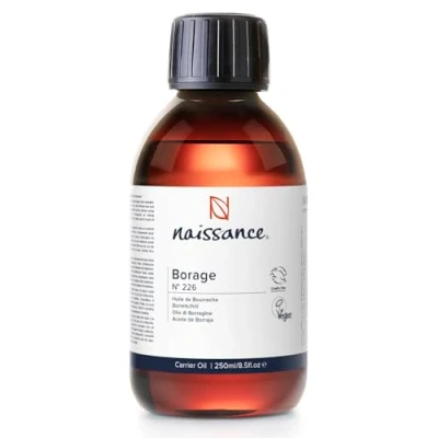 Afbeelding van Naissance Borage olie (nr. 226) 225 ml natuurlijk rijk aan gamma linoleenzuur voor huid, gezicht, lichaam, haar, massage