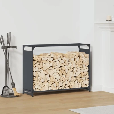 Afbeelding van Brandhoutrek 90x28x65 cm koudgewalst staal zwart
