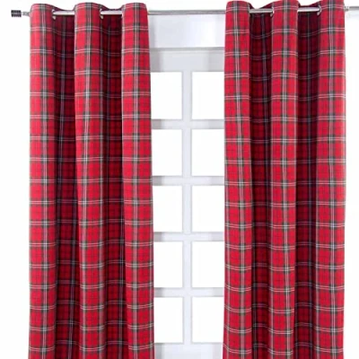Afbeelding van Homescapes Edward tartan ooggordijnen set van 2 100% katoen, 228 x 137 cm