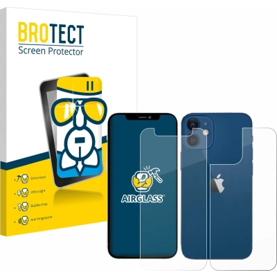 Afbeelding van BROTECT Screenprotector voor Apple iPhone 12 mini (Voor+Achter) Folie Beschermfolie Beschermglas transparant