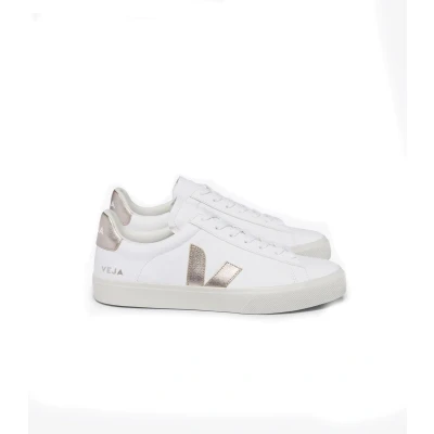 Afbeelding van Veja Campo Sneakers laag extrawhite/platine, Dames, Maat: 41, Extra white/platine Leer