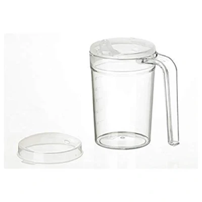 Afbeelding van Beker met 1 open handvat, deksel en tuitjes: 400 ml