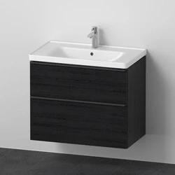 Afbeelding van Duravit D Neo meubelset m. wastafelonderbouwkast 2 laden softclose 80x20x48cm incl. wastafel zwart eiken mat