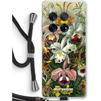 Afbeelding van Case Company® hoesje met Koord geschikt voor OnePlus 12r Haeckel Orchidae Telefoonhoesje Zwart Bescherming aan alle Kanten en Over de Schermrand