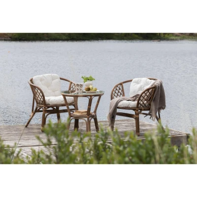Afbeelding van Tarek café set naturel rattan