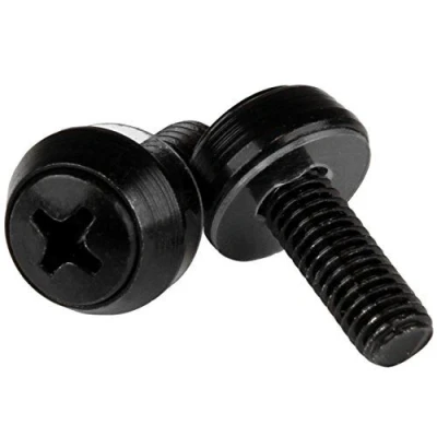 Image de StarTech.com Paquet de 100 vis montage M6 x 12 mm pour rack et armoire serveur Noir