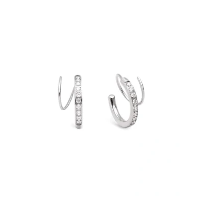 Afbeelding van SINGULARU Swirl Oorbellen van staal of met 18K verguld oppervlak zirkonia Haaksluiting Sieraden voor vrouwen Verschillende afwerkingen, Roestvrij