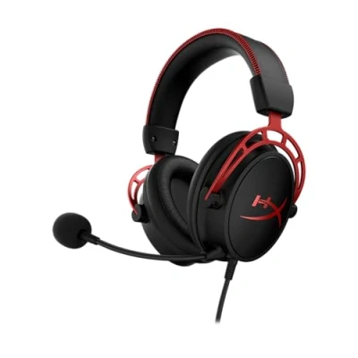 Afbeelding van HyperX Cloud Alpha Gaming Headset, Microfoon, Stereofonisch, Hoofdband, Zwart, Rood Headsets (PC/games, Rood, Aluminium, Discord, TeamSpeak)