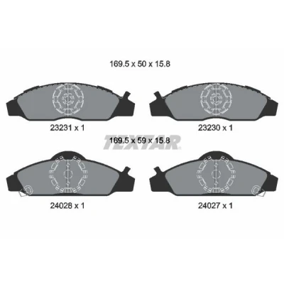 Afbeelding van TEXTAR 2323101 Remblokkenset Met akoestische slijtagewaarschuwing SSANGYONG: Korando II Off Road, Musso Sports Pickup, DAEWOO: Road Cabrio