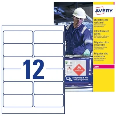 Afbeelding van Avery ultra resistente etiketten voor buiten ft 99,1 x 42,3 mm (b h), doos van 120 etiket