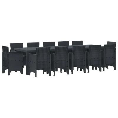Afbeelding van vidaXL 13 delige Tuinset met Kussens in Anthraciet Poly Rattan