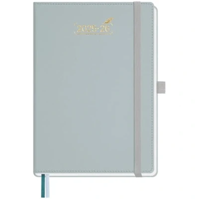 Afbeelding van BEZEND Agenda 2025 2026 A5 21 x 15,5 cm Weekplanner 25 26 met dubbel tijdschema 1 week 2 pagina&#039;s 18 maanden van jul tot december Harde PU lederen omslag Nederlands blauw