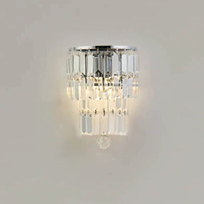 Afbeelding van Empire wandlamp, chroom/helder kristal, staal, IP44