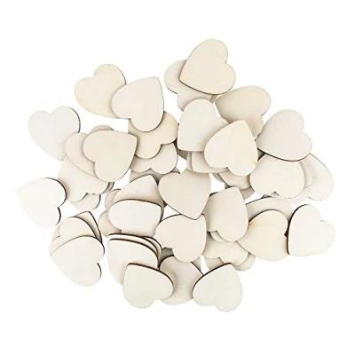 Afbeelding van Ideen mit Herz Set van 50 houten harten, 6 x cm, 3 mm dik, tafeldecoratie, bruiloftsdecoratie, handwerk
