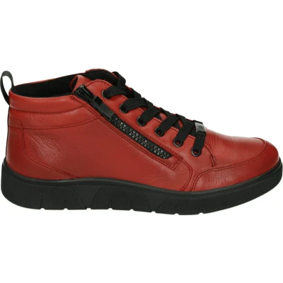 Afbeelding van Ara 1224453 VeterlaarzenHoge sneakersDames veterschoenenHalf hoge schoenen Kleur: Rood Maat: 38