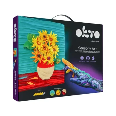 Afbeelding van Okto 3D kunstwerk Sensory Art Vincent Van Gogh SunFlowers klei artist