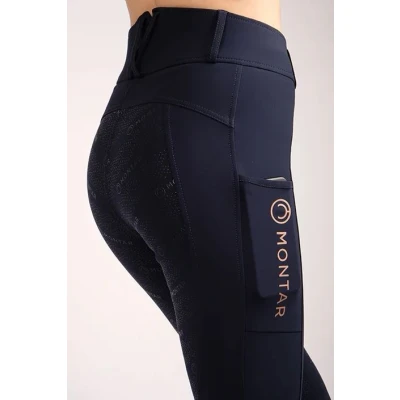 Image de Montar Legging d&#039;Équitation Rosegold Logo Junior Marin 152