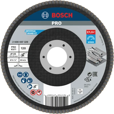 Afbeelding van Bosch lamellenschuurschijf X571 K120 125 x 22,2mm recht