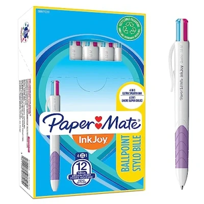 Afbeelding van PAPER MATE InkJoy Quatro Balpen, medium punt, Fun assortiment, 12 stuks