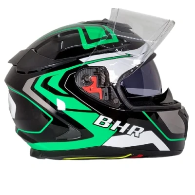 Afbeelding van BHR 813 RACE integraalhelm met dubbel vizier, ECE goedgekeurde zonnevizier, motorhelm voor mannen/vrouwen, GREEN LINE XL