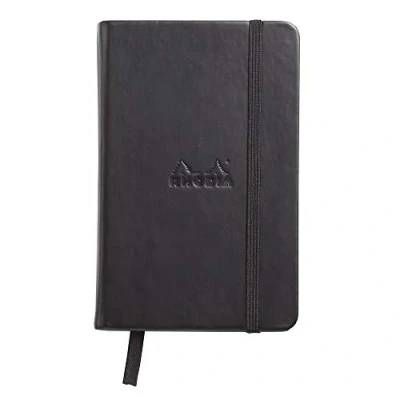Afbeelding van RHODIA 118079C Webnotebook hard notitieboek zwart A6 effen 192 pagina&#039;s lichtbruin papier 90 g/m² bladwijzer, elastische sluiting omslag van kunstleer