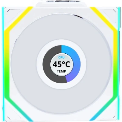 Afbeelding van Lian Li UNI FAN SL Wireless LCD Reverse Blade White Ventilatorhuis 120mm 350 1900 rpm 31 dBA 4 pin PWM L Connect ARGB wit