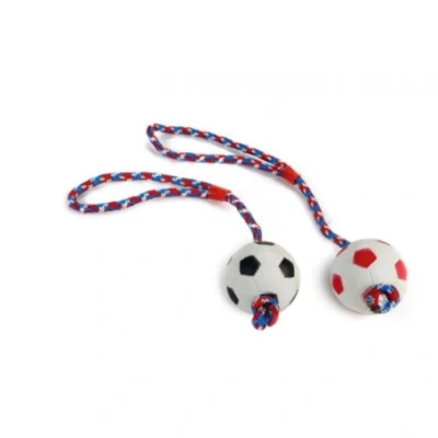 Afbeelding van Bz rubber honden speelbal aan koord 6cm