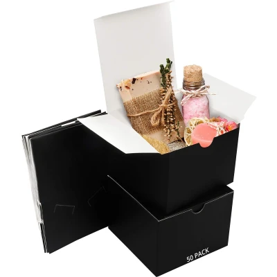 Afbeelding van Belle Vous Zwarte Hobby Kado Dozen (50pak) Doos Maat 12 x 9cm Makkelijk in Elkaar te Zetten Presentaties Geschenk Presentjes Feestjes, Verjaardagen, Huwelijken, Vakanties
