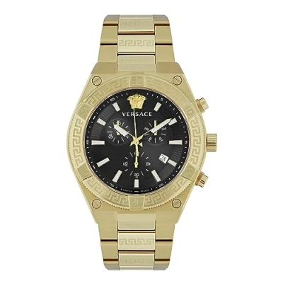 Afbeelding van Versace Watches Chronograaf goldcoloured/black, Heren, Maat: One Size, Gold coloured/black