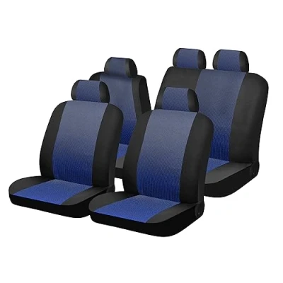 Afbeelding van RBR universele autostoelhoezen voor en achter, complete autostoelhoes, interieuraccessoires, zwart/blauw