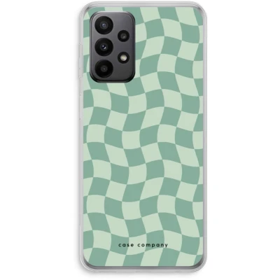 Afbeelding van Case Company® hoesje geschikt voor Samsung Galaxy A23 Grid Groen Soft Cover Telefoonhoesje Bescherming aan alle Kanten en Schermrand