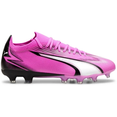 Afbeelding van Puma Ultra Match FG/AG Voetbalschoenen met kunststof noppen, Heren, Maat: 46.5, Poison pink/white/black Kunststof/ textiel