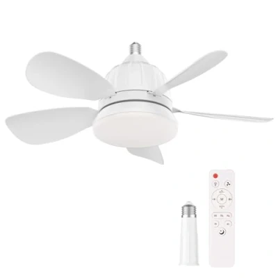 Afbeelding van GuKKK Plafondventilator met witte verlichting, diameter 60 cm, stil, plafondlamp, afstandsbediening, dimbaar, timer
