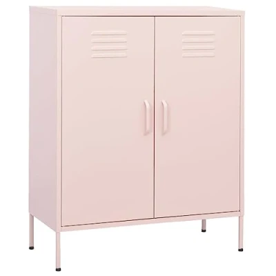 Afbeelding van Opbergkast 80x35x101,5 cm staal roze