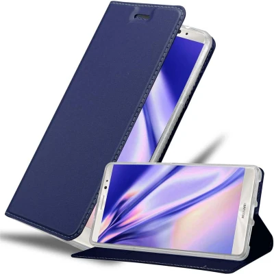 Afbeelding van Cadorabo Hoesje geschikt voor Huawei MATE 8 in CLASSY DONKER BLAUW Beschermhoes met magnetische sluiting, standfunctie en kaartvakje Book Case Cover Etui