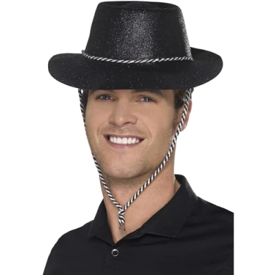Afbeelding van Smiffys Cowboy Glitter Kostuum Hoed Zwart