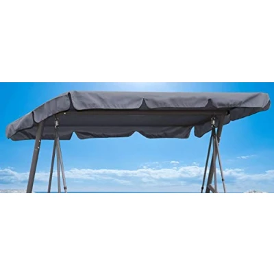 Afbeelding van QUICK STAR Vervangend dak universeel voor tuinschommelbank, 145 x 210 cm, 3 zits, grijs, UV 50, vervangende hoes,
