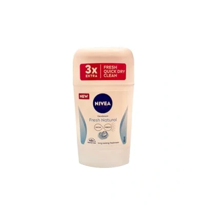 Afbeelding van NIVEA Fresh Natural deostick (40 ml), zonder aluminium (ACH) met frisse bloemengeur, 48 uur deodorant antibacteriële bescherming, verzorgt de huid