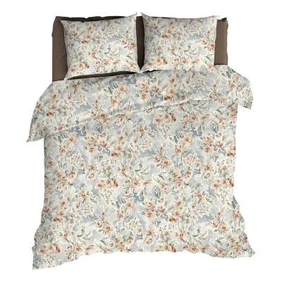 Afbeelding van Romanette Lana Dekbedovertrek Tweepersoons 200x200/220 cm Taupe/grijs