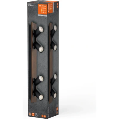 Afbeelding van LEDVANCE LED plafondspot Mercury GU10, 4 lamps, hout/zwart