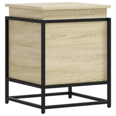Afbeelding van Opbergbox met deksel 40x40x51,5 cm bewerkt hout sonoma eiken