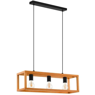 Afbeelding van EGLO Blackcrown 1 Hanglamp E27 70 cm industrieel Hout Zwart/Bruin