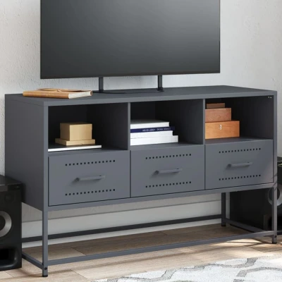 Afbeelding van Tv meubel 100,5x39x60,5 cm staal antracietkleurig