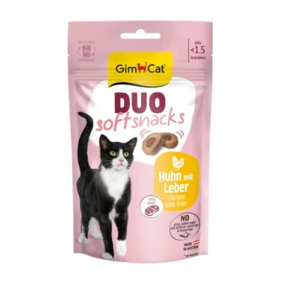 Afbeelding van 12x GimCat Duo Kattensnack Kip &amp; Lever 50 gr