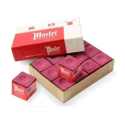 Afbeelding van Master Biljart krijt Rood Premium Quality 12 stuks Keu Pool Accessoires
