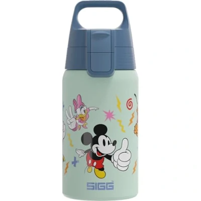 Afbeelding van SIGG Drinkfles van roestvrij staal Voor kinderen Shield One Disney Mickey &amp; Friends Geschikt koolzuurhoudende dranken Lekvrij Vederlicht BPA vrij sport en school